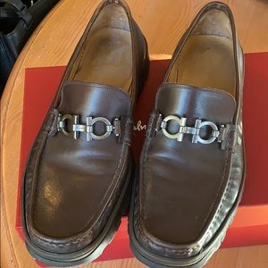Genuine Ferragamo Leather Brown shoes